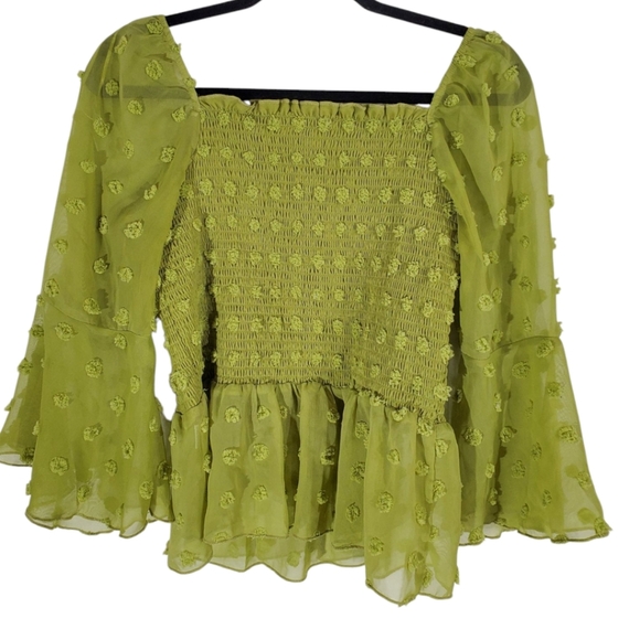 London Rose Tops - LONDON ROSE Boho Swiss Dot Woman's Top Size Large Boutique Brand